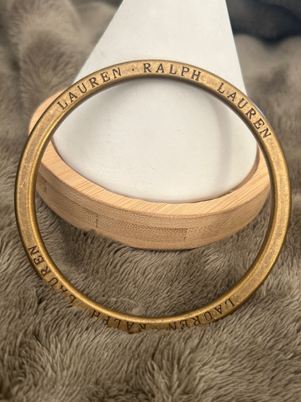 Ralph Lauren Gold-Tone Script Logo Bangle Bracelet